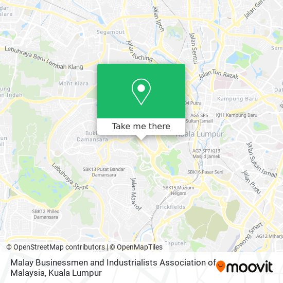 Malay Businessmen and Industrialists Association of Malaysia map