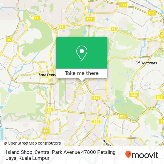 Island Shop, Central Park Avenue 47800 Petaling Jaya map