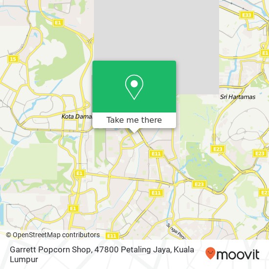 Peta Garrett Popcorn Shop, 47800 Petaling Jaya