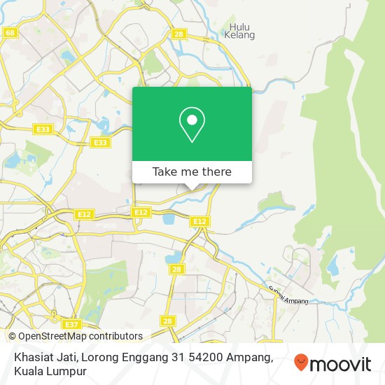 Peta Khasiat Jati, Lorong Enggang 31 54200 Ampang