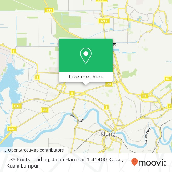 Peta TSY Fruits Trading, Jalan Harmoni 1 41400 Kapar