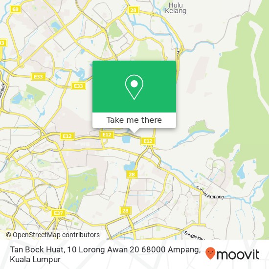 Peta Tan Bock Huat, 10 Lorong Awan 20 68000 Ampang