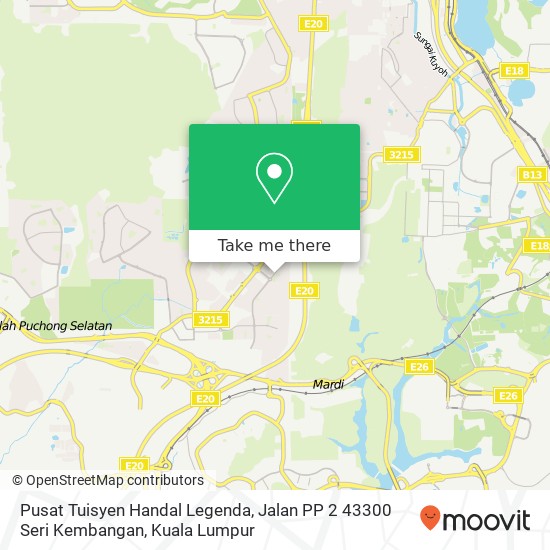 Pusat Tuisyen Handal Legenda, Jalan PP 2 43300 Seri Kembangan map