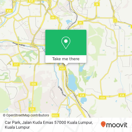 Peta Car Park, Jalan Kuda Emas 57000 Kuala Lumpur