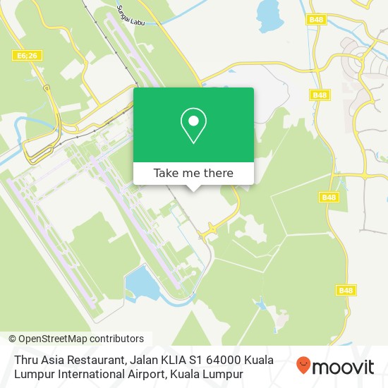 Thru Asia Restaurant, Jalan KLIA S1 64000 Kuala Lumpur International Airport map