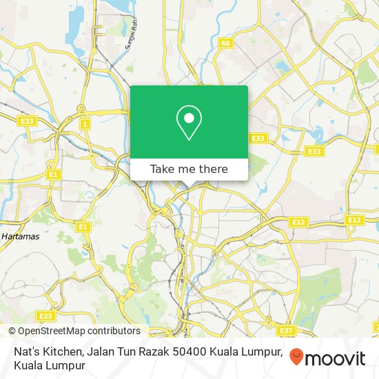 Peta Nat's Kitchen, Jalan Tun Razak 50400 Kuala Lumpur