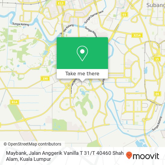 Maybank, Jalan Anggerik Vanilla T 31 / T 40460 Shah Alam map