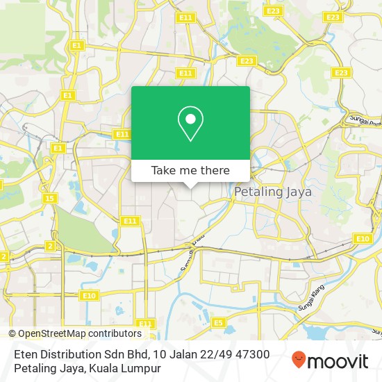 Eten Distribution Sdn Bhd, 10 Jalan 22 / 49 47300 Petaling Jaya map