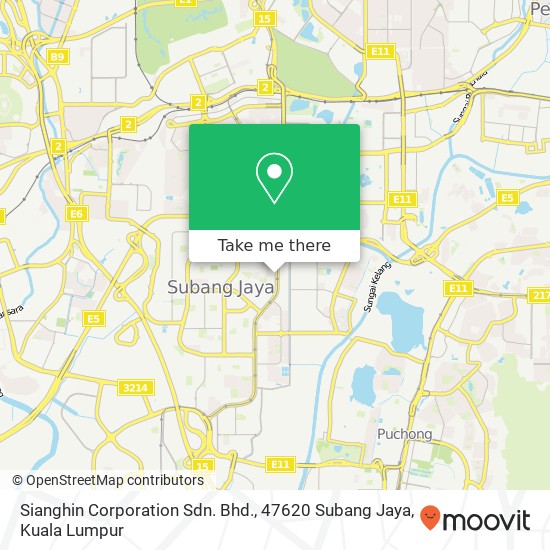 Sianghin Corporation Sdn. Bhd., 47620 Subang Jaya map