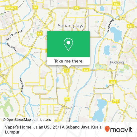 Vaper's Home, Jalan USJ 25 / 1A Subang Jaya map