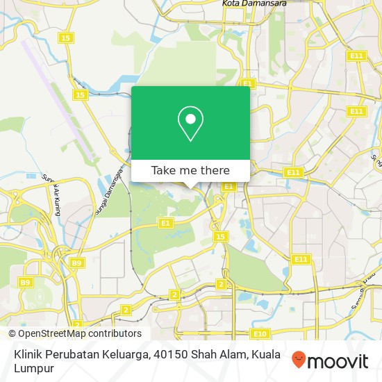 Peta Klinik Perubatan Keluarga, 40150 Shah Alam
