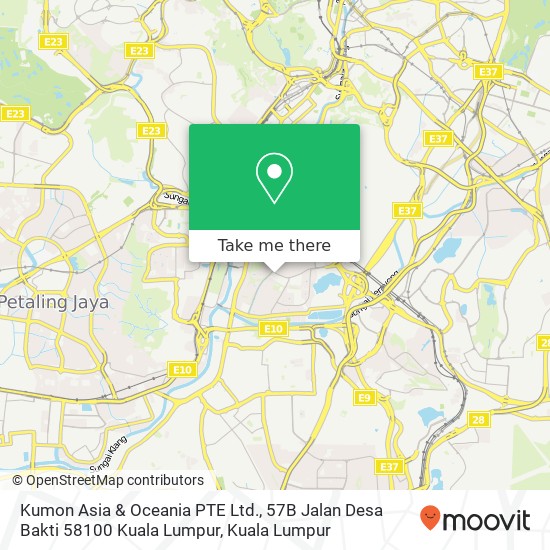 Peta Kumon Asia & Oceania PTE Ltd., 57B Jalan Desa Bakti 58100 Kuala Lumpur