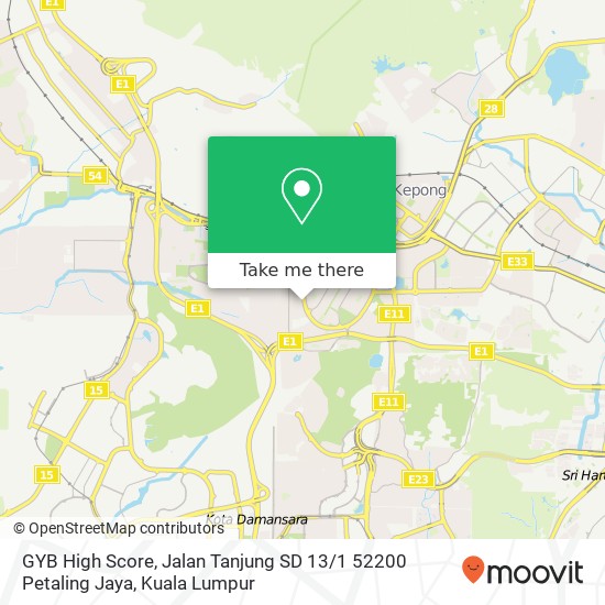 GYB High Score, Jalan Tanjung SD 13 / 1 52200 Petaling Jaya map