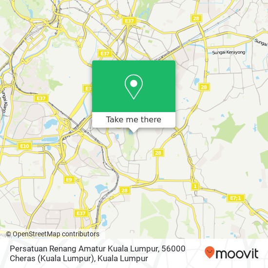 Persatuan Renang Amatur Kuala Lumpur, 56000 Cheras map