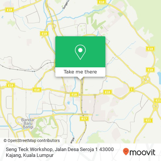 Peta Seng Teck Workshop, Jalan Desa Seroja 1 43000 Kajang