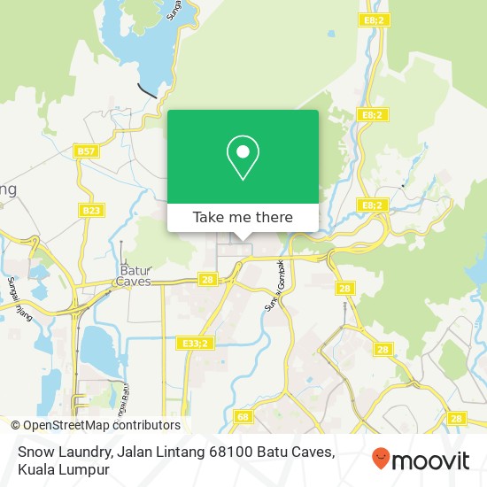Peta Snow Laundry, Jalan Lintang 68100 Batu Caves