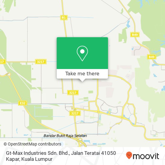 Peta Gt-Max Industries Sdn. Bhd., Jalan Teratai 41050 Kapar