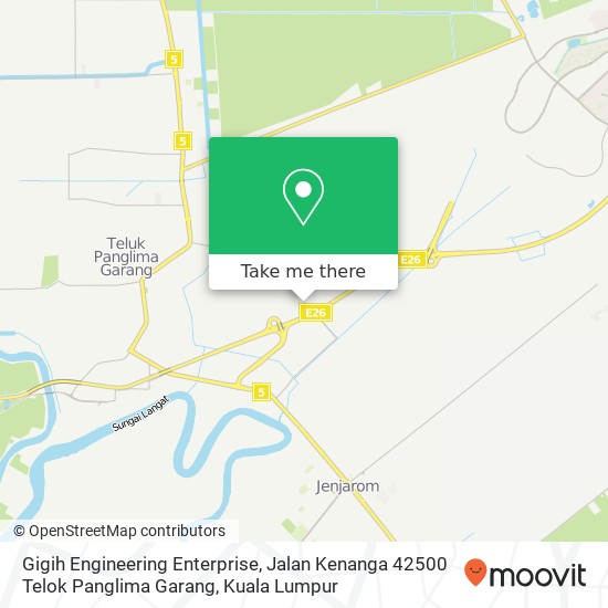 Peta Gigih Engineering Enterprise, Jalan Kenanga 42500 Telok Panglima Garang