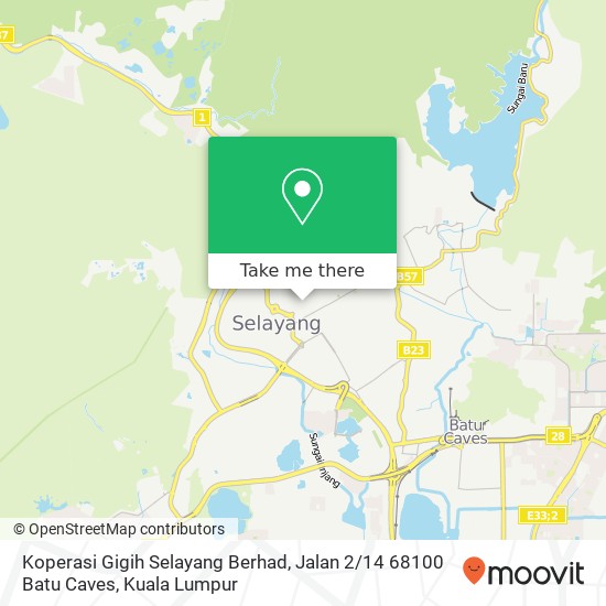 Peta Koperasi Gigih Selayang Berhad, Jalan 2 / 14 68100 Batu Caves