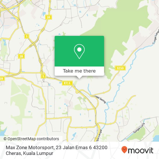 Peta Max Zone Motorsport, 23 Jalan Emas 6 43200 Cheras