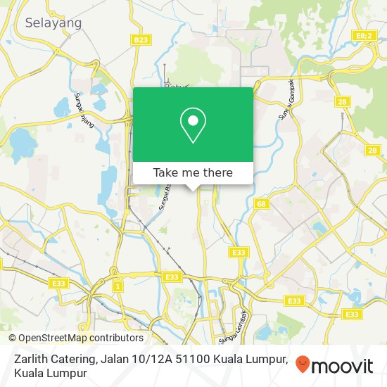 Zarlith Catering, Jalan 10 / 12A 51100 Kuala Lumpur map