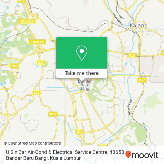 Peta U.Sin Car Air-Cond & Electrical Service Centre, 43650 Bandar Baru Bangi