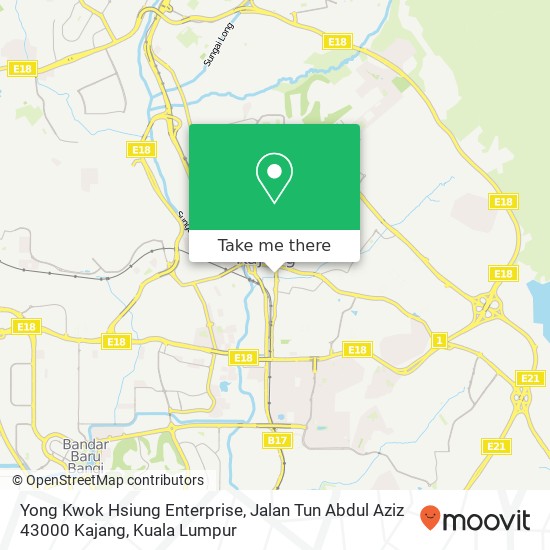 Yong Kwok Hsiung Enterprise, Jalan Tun Abdul Aziz 43000 Kajang map