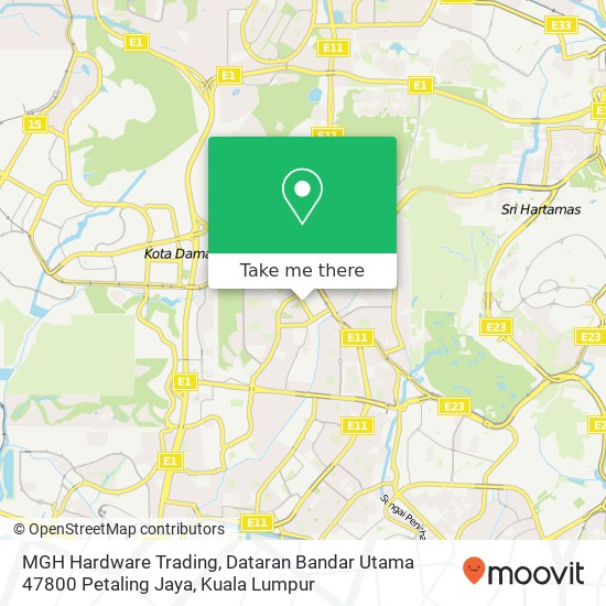 MGH Hardware Trading, Dataran Bandar Utama 47800 Petaling Jaya map