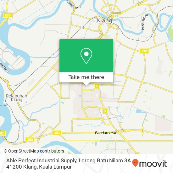 Peta Able Perfect Industrial Supply, Lorong Batu Nilam 3A 41200 Klang