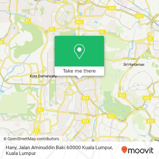 Hany, Jalan Aminuddin Baki 60000 Kuala Lumpur map