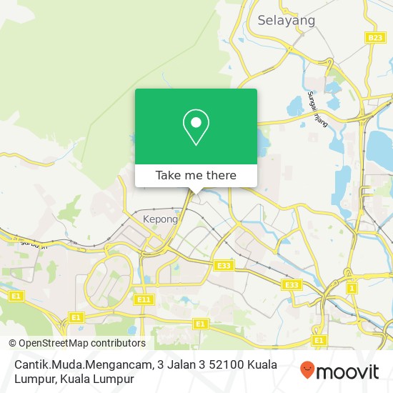 Cantik.Muda.Mengancam, 3 Jalan 3 52100 Kuala Lumpur map