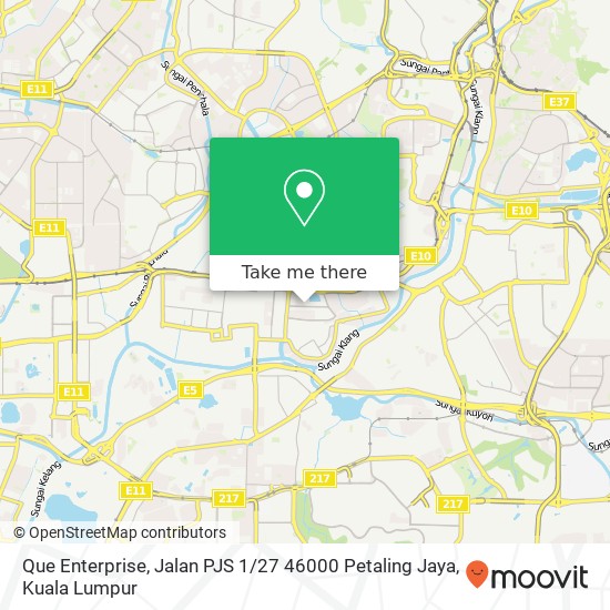 Peta Que Enterprise, Jalan PJS 1 / 27 46000 Petaling Jaya