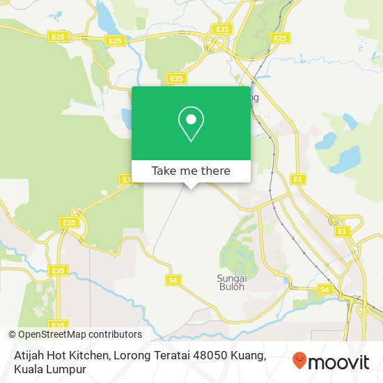 Peta Atijah Hot Kitchen, Lorong Teratai 48050 Kuang