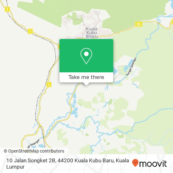 Peta 10 Jalan Songket 2B, 44200 Kuala Kubu Baru