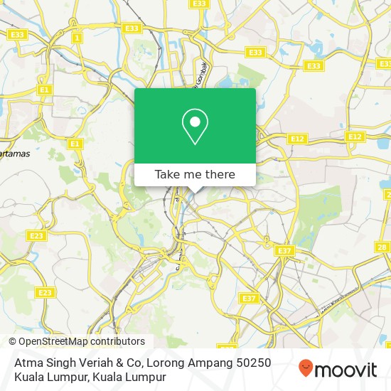 Atma Singh Veriah & Co, Lorong Ampang 50250 Kuala Lumpur map