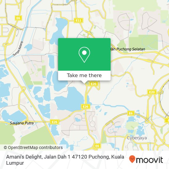 Amani's Delight, Jalan Dah 1 47120 Puchong map