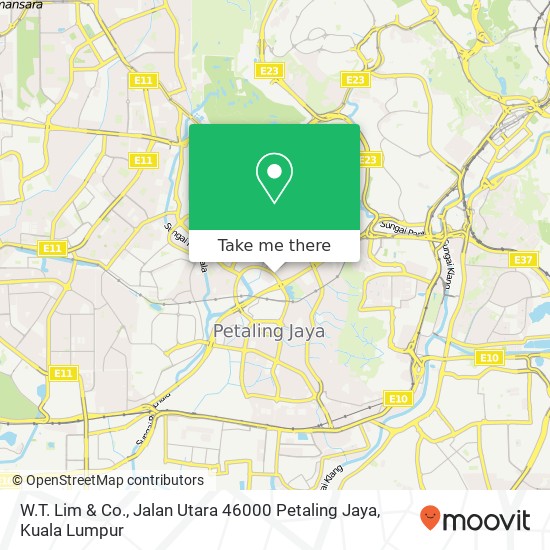 Peta W.T. Lim & Co., Jalan Utara 46000 Petaling Jaya