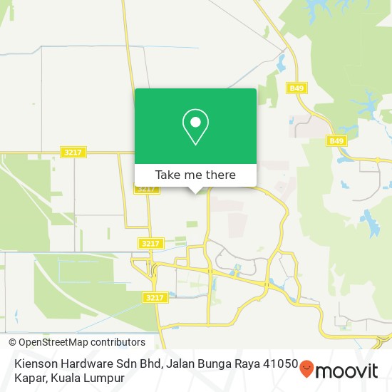 Peta Kienson Hardware Sdn Bhd, Jalan Bunga Raya 41050 Kapar