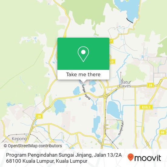 Peta Program Pengindahan Sungai Jinjang, Jalan 13 / 2A 68100 Kuala Lumpur