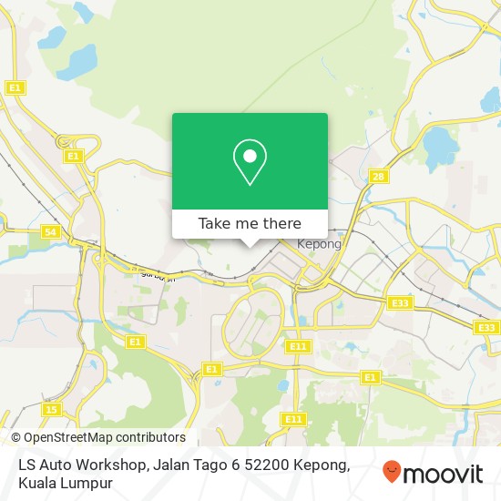 Peta LS Auto Workshop, Jalan Tago 6 52200 Kepong