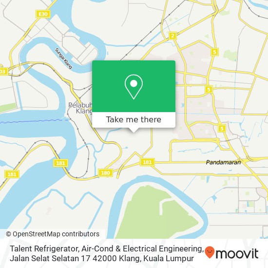 Peta Talent Refrigerator, Air-Cond & Electrical Engineering, Jalan Selat Selatan 17 42000 Klang