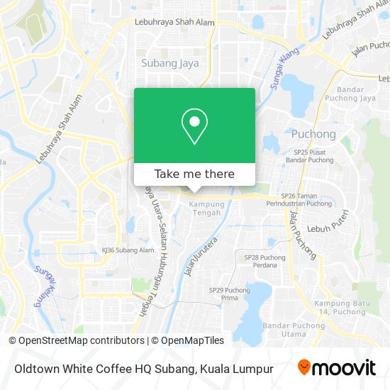 Peta Oldtown White Coffee HQ Subang