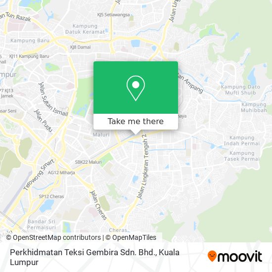Peta Perkhidmatan Teksi Gembira Sdn. Bhd.