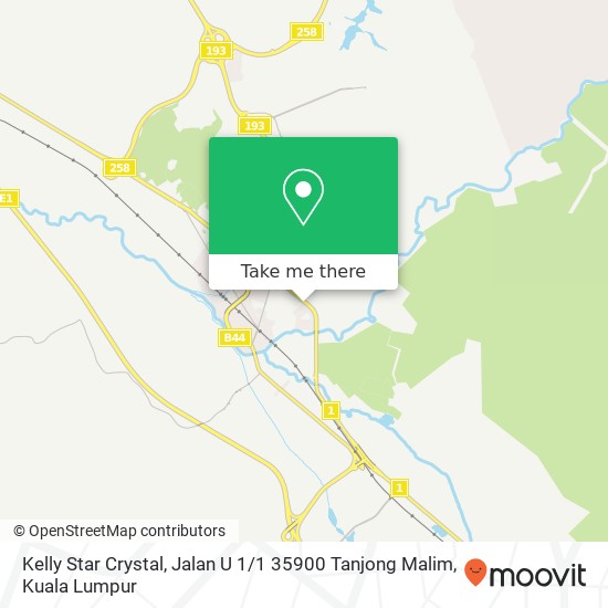 Peta Kelly Star Crystal, Jalan U 1 / 1 35900 Tanjong Malim