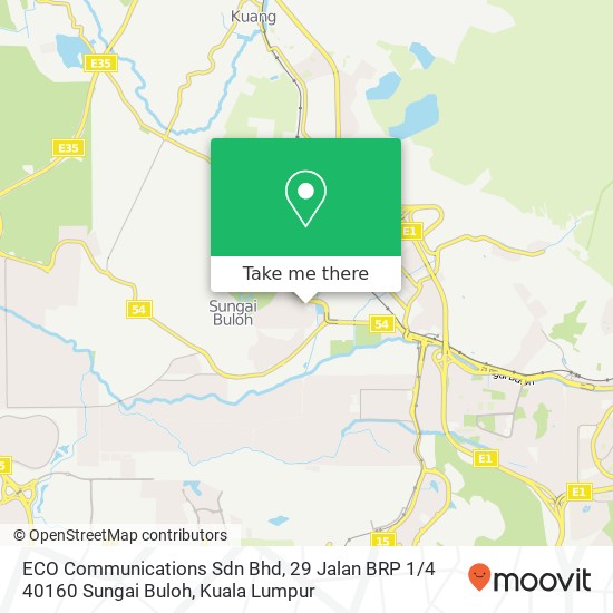 ECO Communications Sdn Bhd, 29 Jalan BRP 1 / 4 40160 Sungai Buloh map