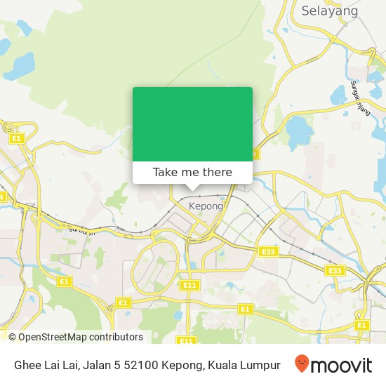 Peta Ghee Lai Lai, Jalan 5 52100 Kepong