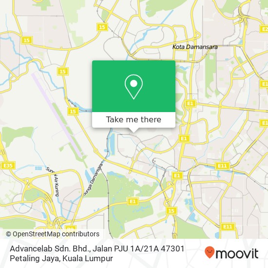 Advancelab Sdn. Bhd., Jalan PJU 1A / 21A 47301 Petaling Jaya map