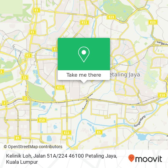 Peta Kelinik Loh, Jalan 51A / 224 46100 Petaling Jaya