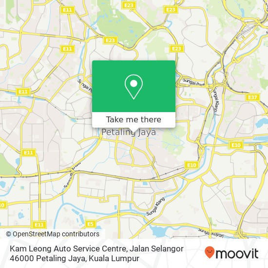 Peta Kam Leong Auto Service Centre, Jalan Selangor 46000 Petaling Jaya
