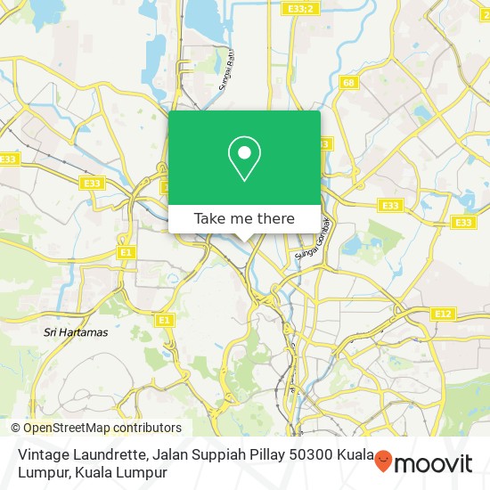 Peta Vintage Laundrette, Jalan Suppiah Pillay 50300 Kuala Lumpur